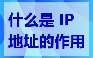 什么是 IP 地址的作用