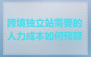 跨境独立站需要的人力成本如何预算