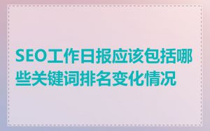 SEO工作日报应该包括哪些关键词排名变化情况