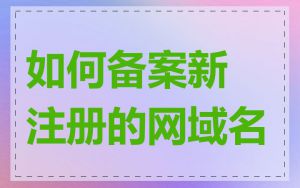 如何备案新注册的网域名