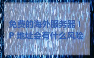 免费的海外服务器 IP 地址会有什么风险