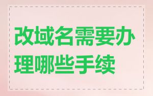 改域名需要办理哪些手续