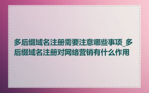多后缀域名注册需要注意哪些事项_多后缀域名注册对网络营销有什么作用
