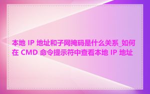本地 IP 地址和子网掩码是什么关系_如何在 CMD 命令提示符中查看本地 IP 地址