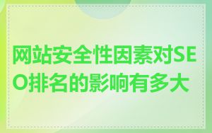 网站安全性因素对SEO排名的影响有多大