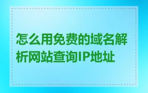怎么用免费的域名解析网站查询IP地址