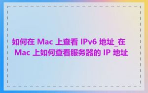 如何在 Mac 上查看 IPv6 地址_在 Mac 上如何查看服务器的 IP 地址