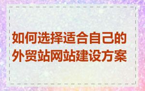如何选择适合自己的外贸站网站建设方案