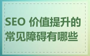SEO 价值提升的常见障碍有哪些