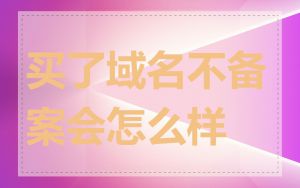 买了域名不备案会怎么样