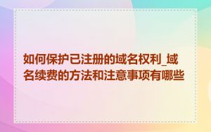 如何保护已注册的域名权利_域名续费的方法和注意事项有哪些