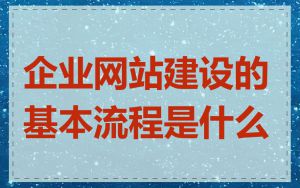 企业网站建设的基本流程是什么