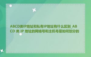 ABCD类IP地址和私有IP地址有什么区别_ABCD 类 IP 地址的网络号和主机号是如何划分的
