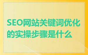 SEO网站关键词优化的实操步骤是什么