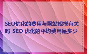 SEO优化的费用与网站规模有关吗_SEO 优化的平均费用是多少