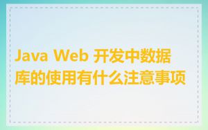 Java Web 开发中数据库的使用有什么注意事项
