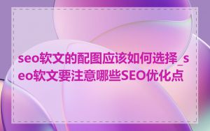 seo软文的配图应该如何选择_seo软文要注意哪些SEO优化点
