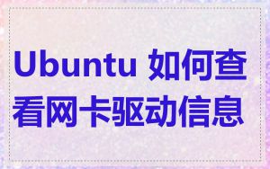 Ubuntu 如何查看网卡驱动信息
