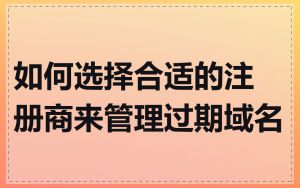 如何选择合适的注册商来管理过期域名