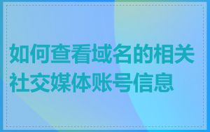 如何查看域名的相关社交媒体账号信息