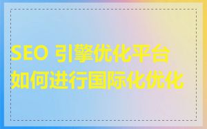 SEO 引擎优化平台如何进行国际化优化