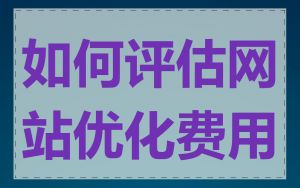 如何评估网站优化费用