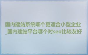 国内建站系统哪个更适合小型企业_国内建站平台哪个对seo比较友好