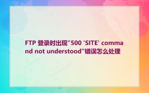 FTP 登录时出现"500 'SITE' command not understood"错误怎么处理