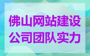 佛山网站建设公司团队实力