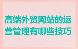 高端外贸网站的运营管理有哪些技巧