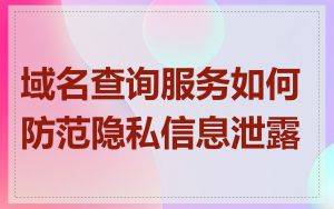 域名查询服务如何防范隐私信息泄露
