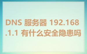 DNS 服务器 192.168.1.1 有什么安全隐患吗