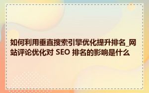 如何利用垂直搜索引擎优化提升排名_网站评论优化对 SEO 排名的影响是什么