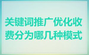 关键词推广优化收费分为哪几种模式