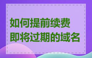 如何提前续费即将过期的域名
