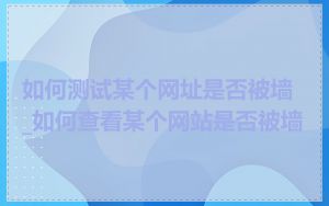 如何测试某个网址是否被墙_如何查看某个网站是否被墙