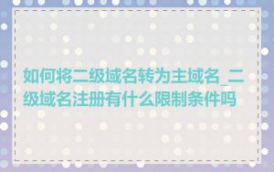 如何将二级域名转为主域名_二级域名注册有什么限制条件吗