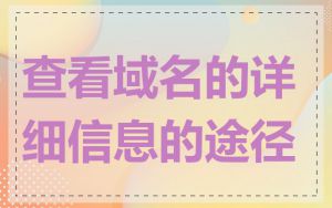 查看域名的详细信息的途径