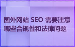 国外网站 SEO 需要注意哪些合规性和法律问题