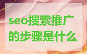 seo搜索推广的步骤是什么