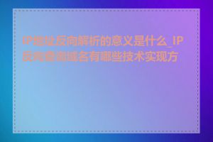 IP地址反向解析的意义是什么_IP反向查询域名有哪些技术实现方式