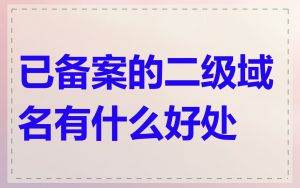 已备案的二级域名有什么好处