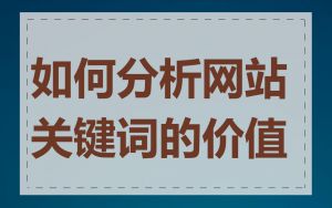 如何分析网站关键词的价值