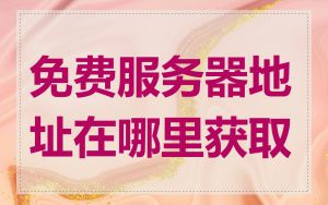 免费服务器地址在哪里获取
