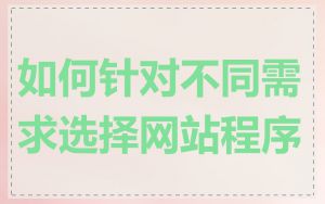 如何针对不同需求选择网站程序