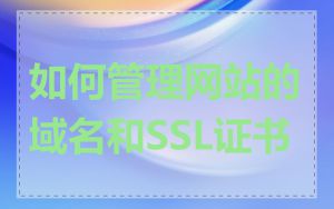 如何管理网站的域名和SSL证书