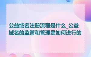 公益域名注册流程是什么_公益域名的监管和管理是如何进行的