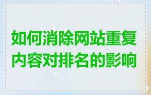 如何消除网站重复内容对排名的影响