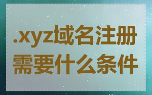 .xyz域名注册需要什么条件