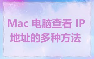 Mac 电脑查看 IP 地址的多种方法